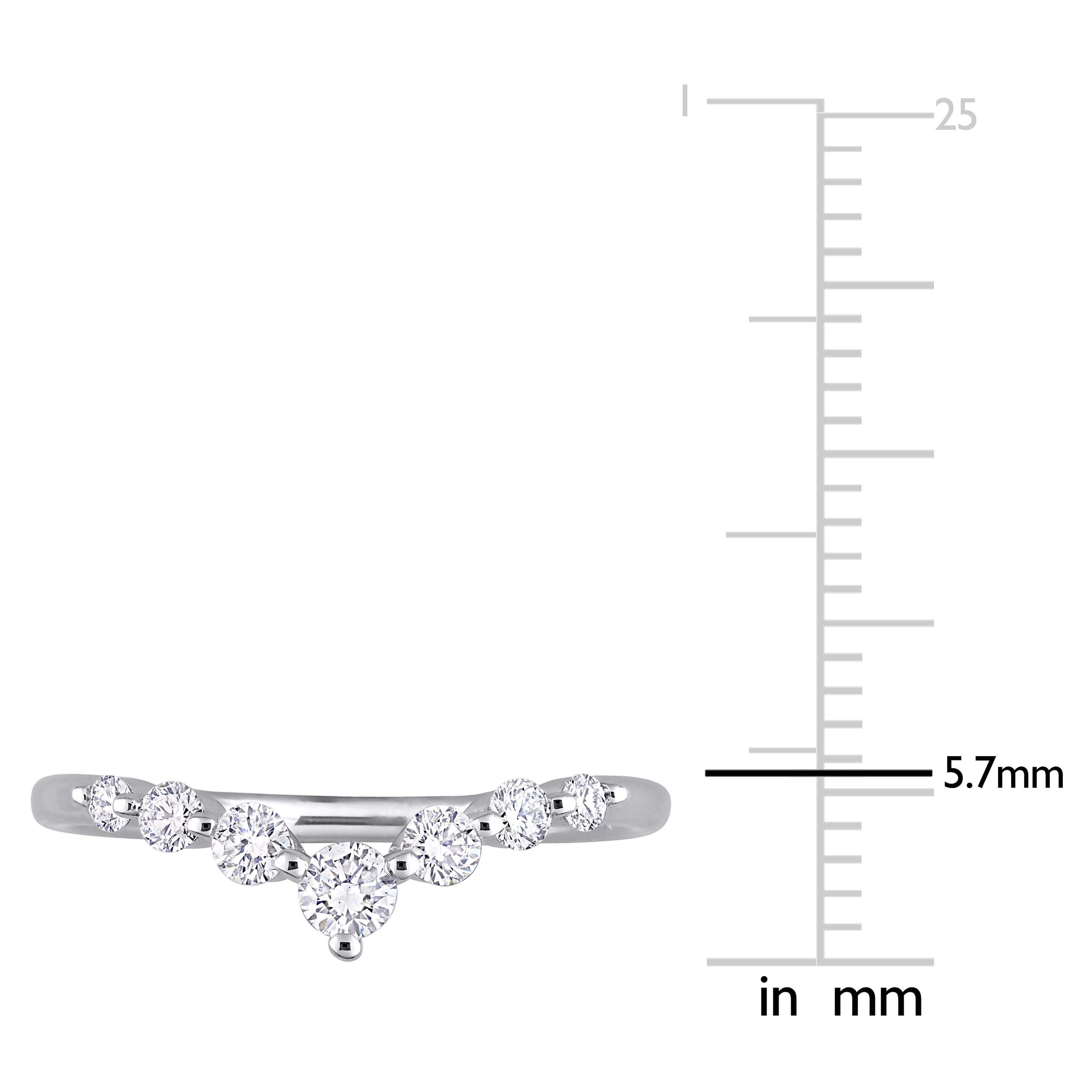 Close-up of round brilliant-cut lab-grown diamonds in chevron setting by Lord & Taylor