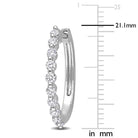 Lab-grown diamond hoop earrings showing hinged closure detail