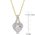 White sapphire halo heart pendant in yellow-plated silver, side angle by Lord & Taylor