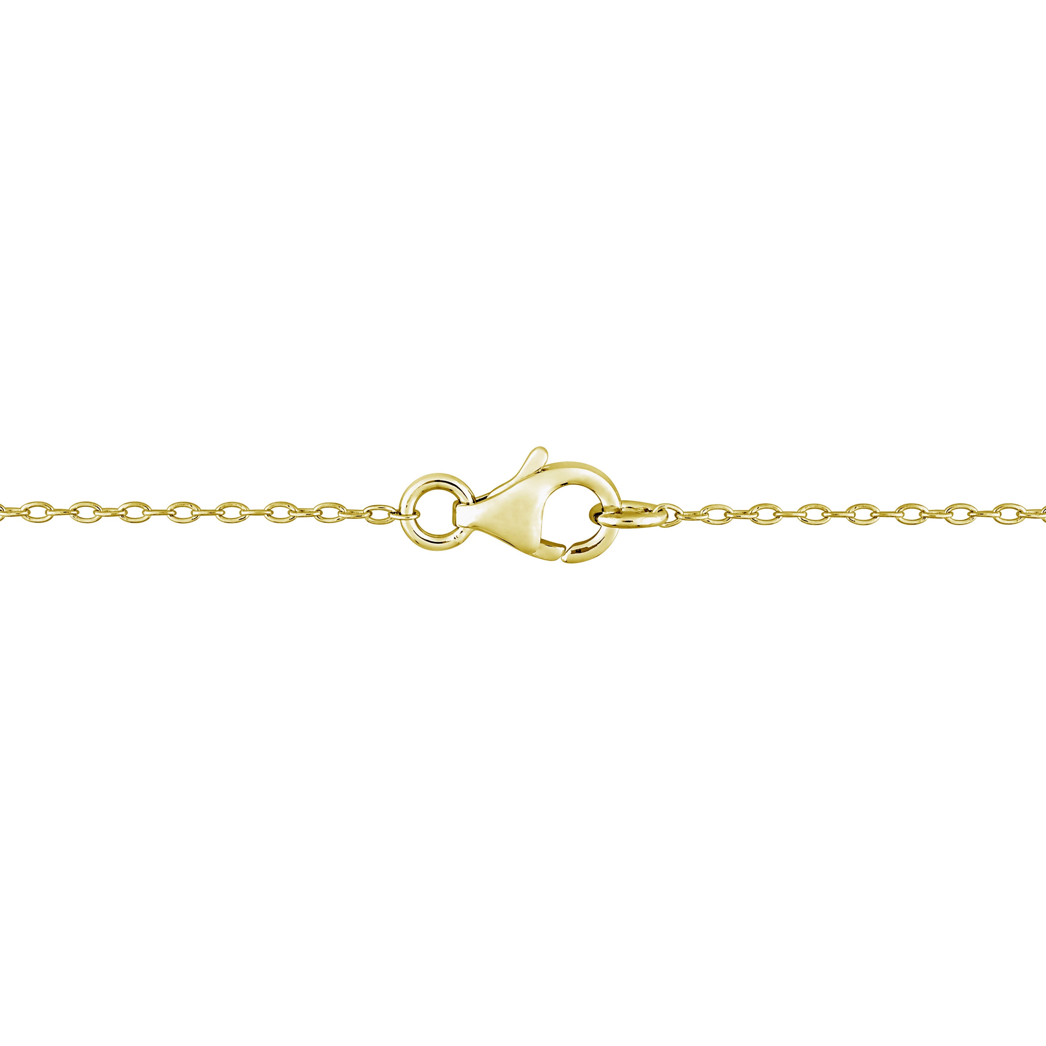Yellow gold plated halo pendant necklace with white sapphire by Lord & Taylor, back view