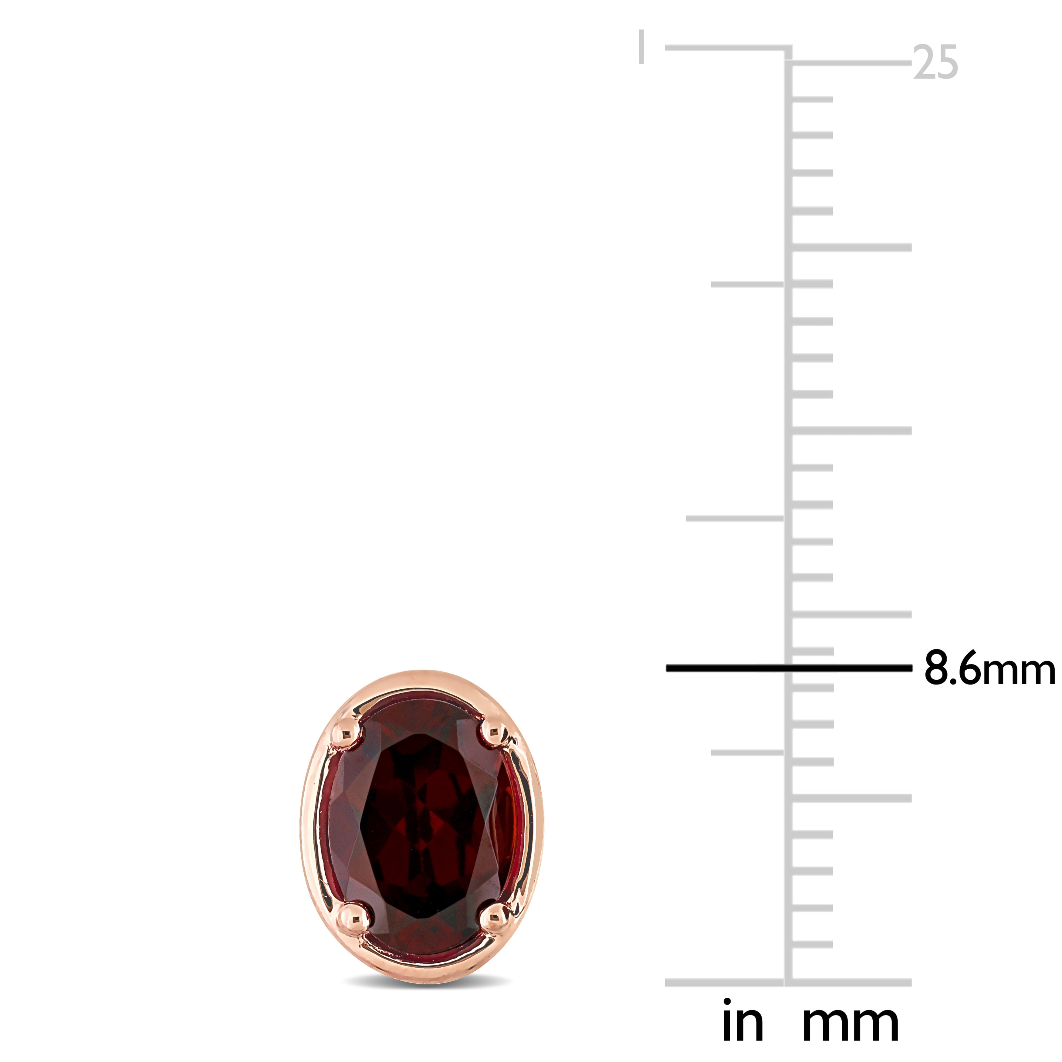 Oval Garnet Stud Earrings in 14k Rose Gold Jewelry Lord & Taylor