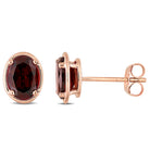 Oval Garnet Stud Earrings in 14k Rose Gold Jewelry Lord & Taylor