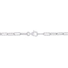 Sterling silver heart pendant necklace with morganite center stone, back view showing oval link chain by Delmar