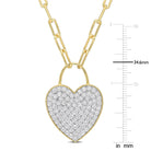 Yellow gold plated heart pendant necklace with oval link chain by Lord & Taylor