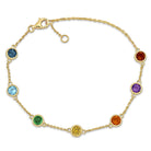 Multi-Gem By The Yard Bracelet in 14k Yellow Gold Jewelry Lord & Taylor
