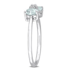 Sterling silver aquamarine bow ring showing back detail by Lord & Taylor