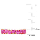 Pink sapphire heart eternity ring showing heart-shaped gemstone detail by Lord & Taylor