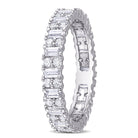Sterling silver moissanite eternity band by Lord & Taylor, side profile