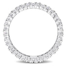 Sterling silver moissanite eternity band by Lord & Taylor, angled view