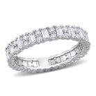 Sterling silver moissanite eternity band by Lord & Taylor, front view