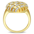Yellow-plated silver heart ring with split-shank band, diagonal view by Lord & Taylor
