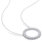 Lord & Taylor moissanite circle pendant on 18-inch cable chain, full length view