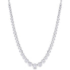 White moissanite graduated tennis necklace in sterling silver by Lord & Taylor, front view