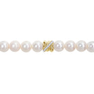 Cultured Freshwater Pearl & 1/10ct TW Diamond Strand Crossover Bracelet in 14k White Gold Jewelry Lord & Taylor