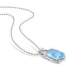 Blue topaz oval pendant with white topaz accent, detail view by Lord & Taylor