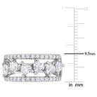 Sterling silver ring with heart white sapphire center stone, close-up by Lord & Taylor