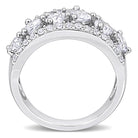 Open-design white sapphire ring in sterling silver, diagonal view by Lord & Taylor