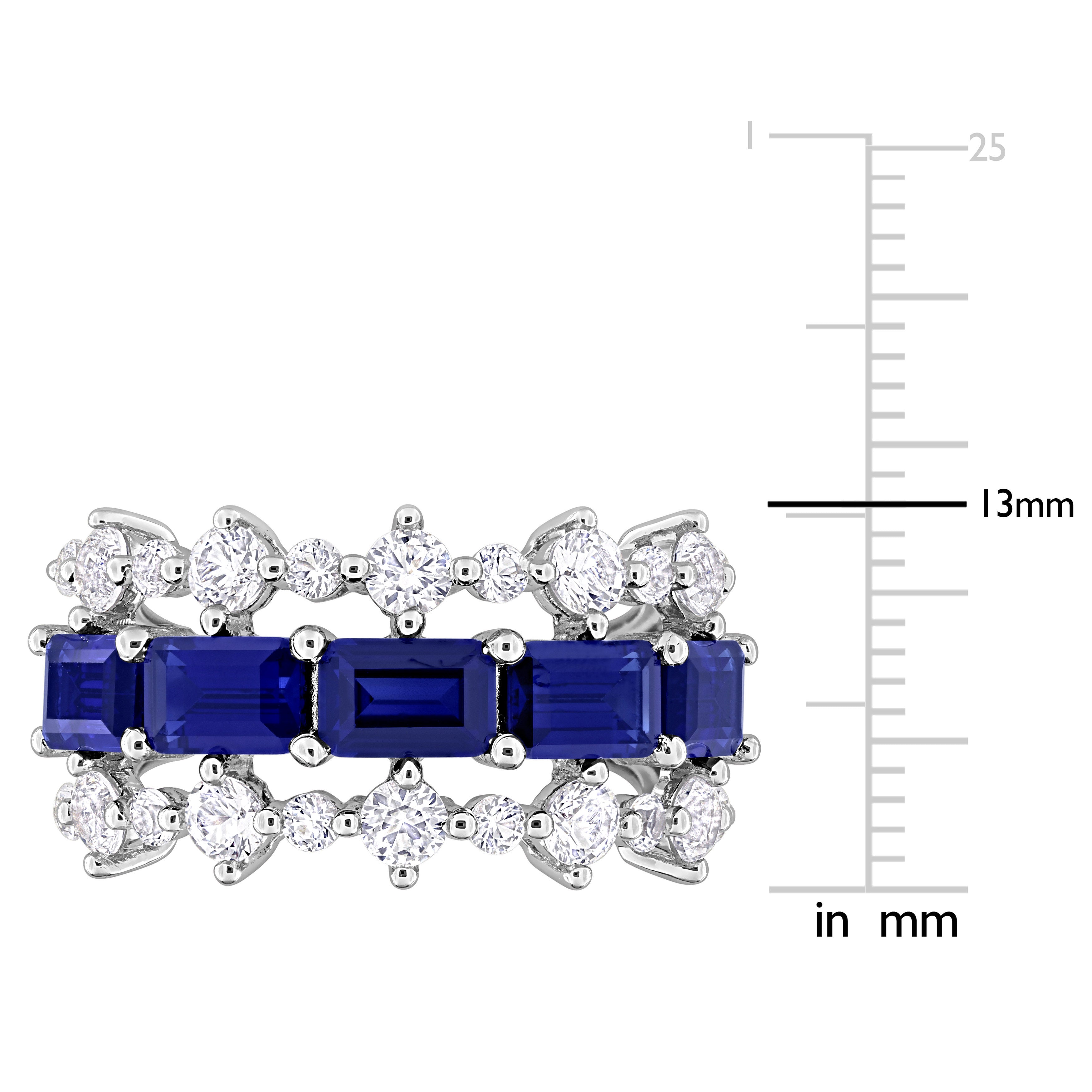 Blue and white sapphire ring close-up of gemstone arrangement by Lord & Taylor