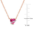 Heart pendant necklace showing swirl design and spring ring clasp by Delmar