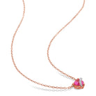 Heart swirl pendant necklace showing diamond accents detail by Delmar