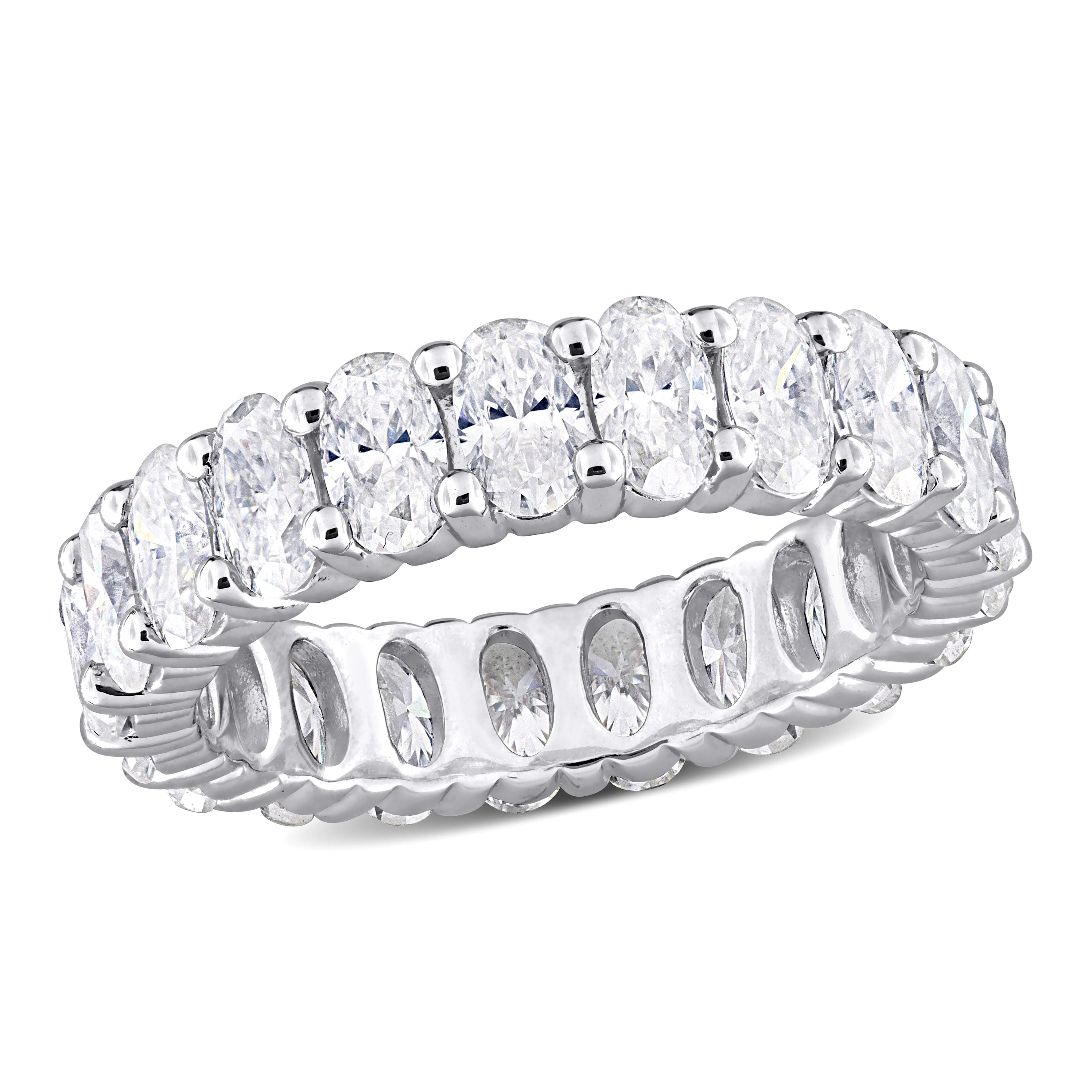 4 1/5ct DEW Moissanite Oval Eternity Ring in Sterling Silver Jewelry Lord & Taylor 5