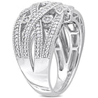Sterling silver diamond ring with milgrain accents by Lord & Taylor, back view
