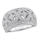 Sterling silver vintage diamond ring by Lord & Taylor, front view
