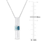 Blue topaz drop necklace sterling silver setting close-up by Lord & Taylor