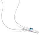 Blue topaz drop necklace detail showing emerald-cut gemstones by Lord & Taylor