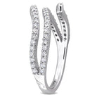 Sterling silver double curved moissanite ring by Lord & Taylor, back view