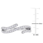 Sterling silver double curved moissanite ring by Lord & Taylor, close-up of stones