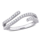 Sterling silver double curved moissanite ring by Lord & Taylor, front view