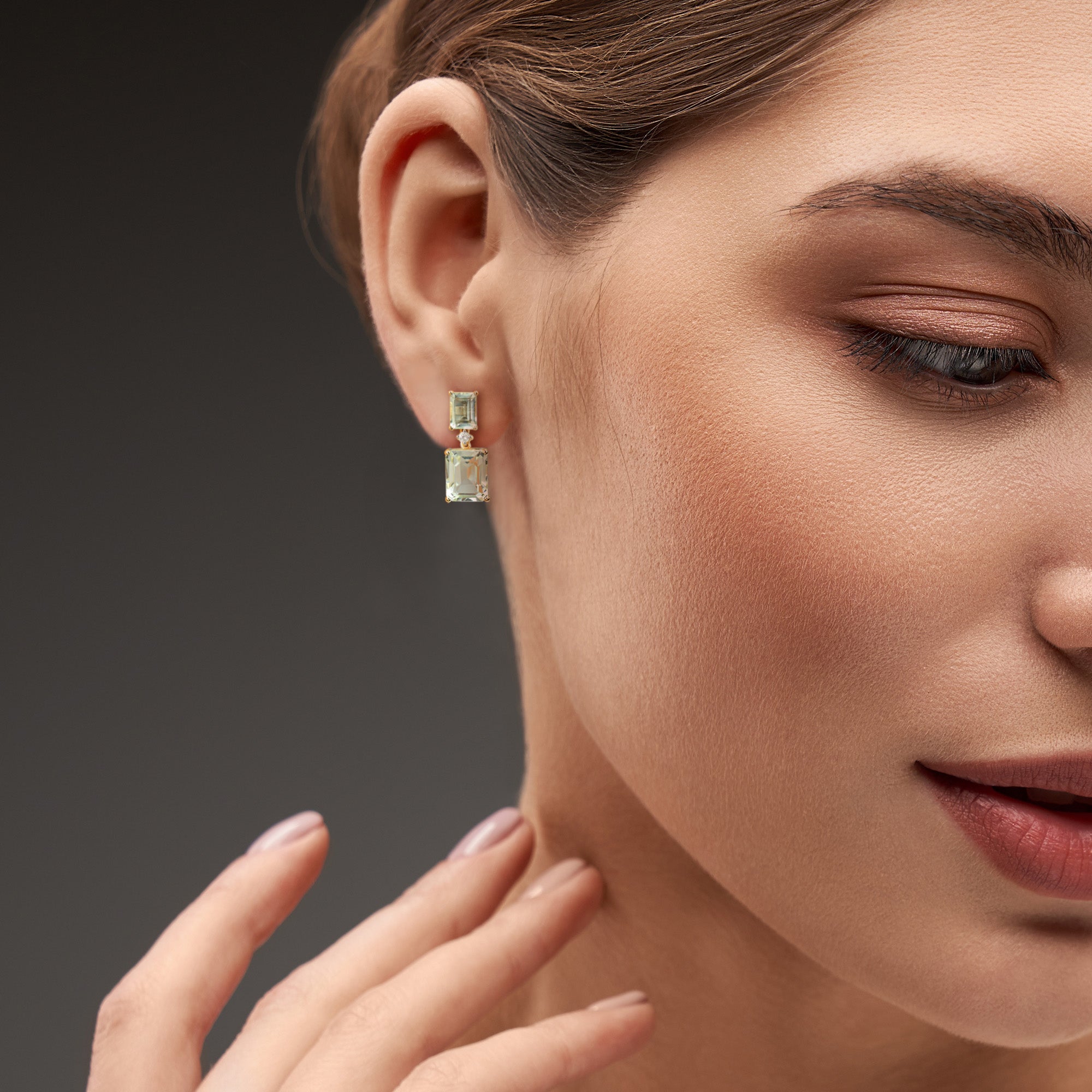 Gemstone & Diamond Octagon Drop Earrings in 10k Gold Jewelry Lord & Taylor
