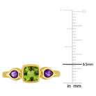 Peridot & Amethyst 3-Stone Ring in 10k Yellow Gold Jewelry Lord & Taylor