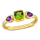 Peridot & Amethyst 3-Stone Ring in 10k Yellow Gold Jewelry Lord & Taylor 5