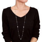 Sterling silver station necklace by Lord & Taylor, lobster claw clasp detail