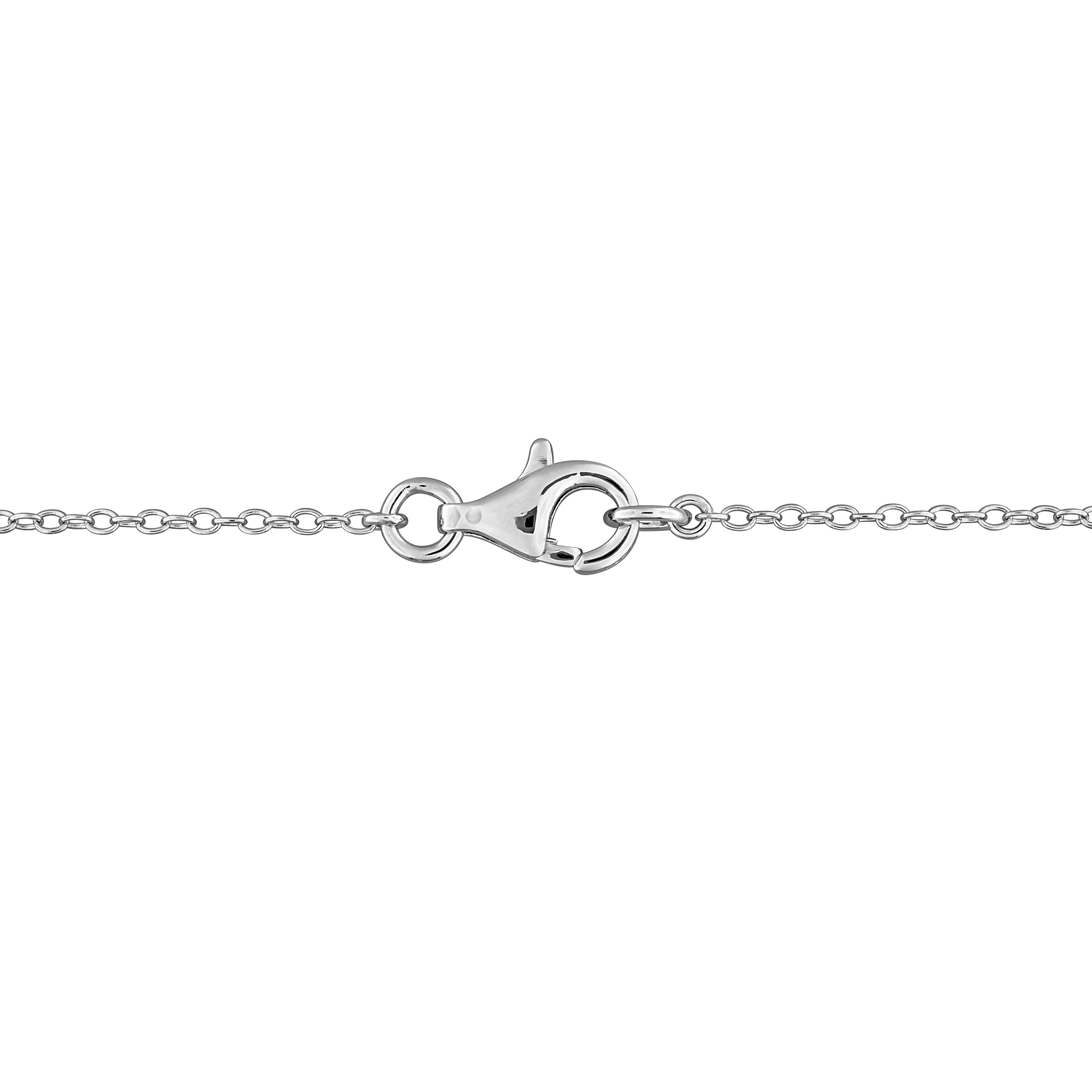 White pearl pendant necklace with topaz halo by Lord & Taylor, back view