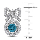 London Blue Topaz & White Topaz Halo & Bow Drop Earrings in Sterling Silver Jewelry Lord & Taylor