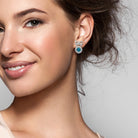 London Blue Topaz & White Topaz Halo & Bow Drop Earrings in Sterling Silver Jewelry Lord & Taylor