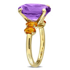 5 7/8ct TGW Amethyst & Citrine Five-Stone Ring in Yellow Plated Sterling Silver Jewelry Lord & Taylor