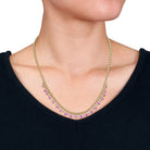 Pink and white sapphire necklace on white background by Lord & Taylor
