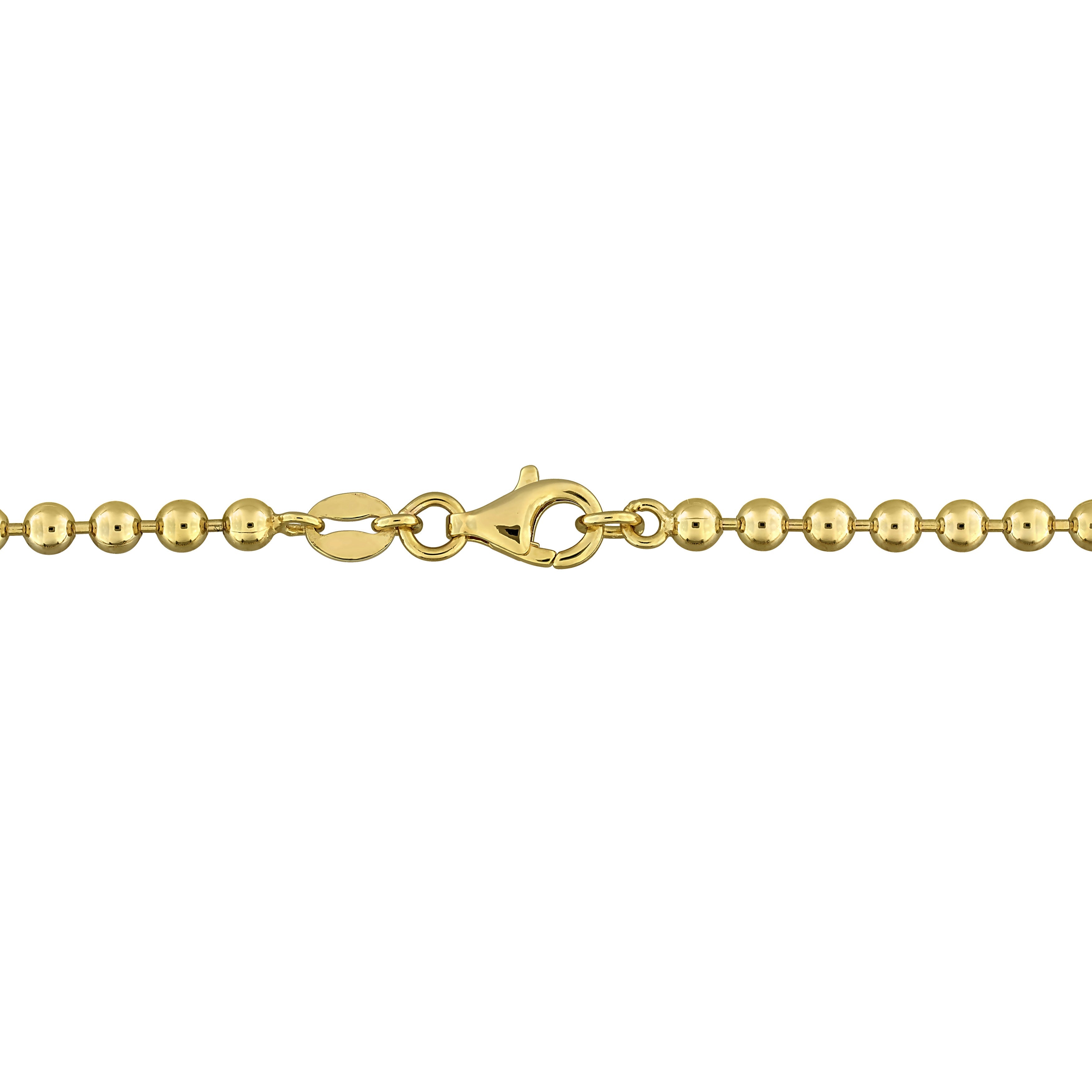 Yellow-plated heart station necklace with ball chain, back view by Lord & Taylor