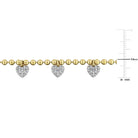 Yellow-plated heart station necklace with white sapphire detail, close-up by Lord & Taylor