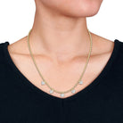 Yellow-plated sterling silver heart station necklace, flat lay view by Lord & Taylor
