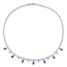 Lord & Taylor sapphire necklace detail showing lobster claw clasp closure