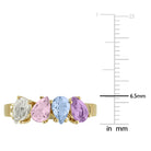 Close-up of pear-shaped gemstones in yellow-plated sterling silver ring by Lord & Taylor