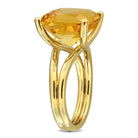 Yellow citrine solitaire ring, side profile view by Lord & Taylor