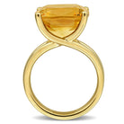 Yellow citrine cocktail ring, angled overhead view by Lord & Taylor