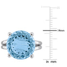Blue topaz solitaire ring, detail of high polish finish by Lord & Taylor