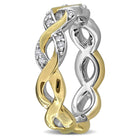 Two-tone sterling silver infinity eternity ring with lab-grown diamonds by Lord & Taylor, back view